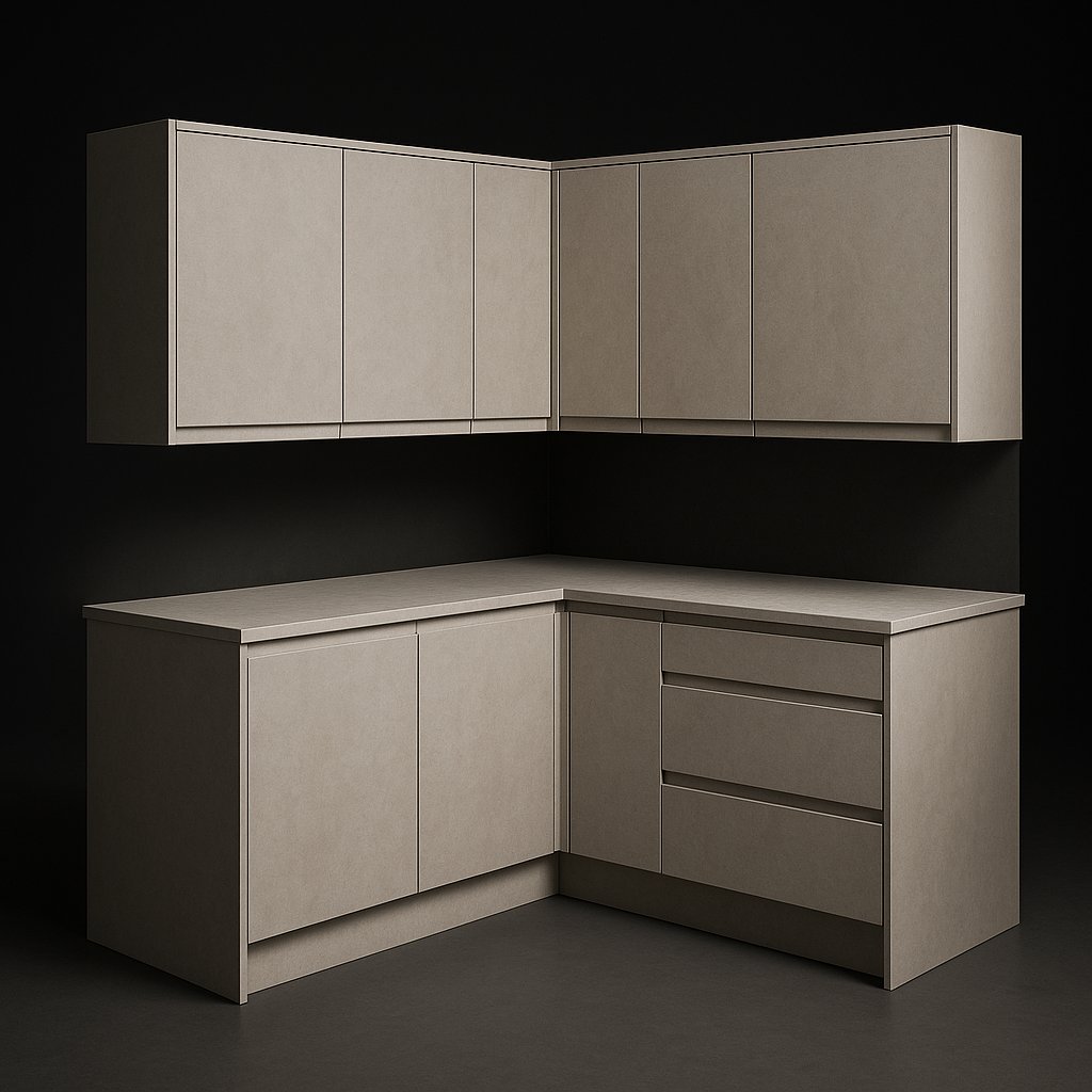 Corner L Limestone Cabinet Set